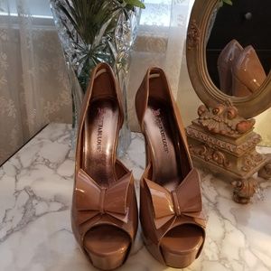 Just Fab Dark Blush platform peep toe heels